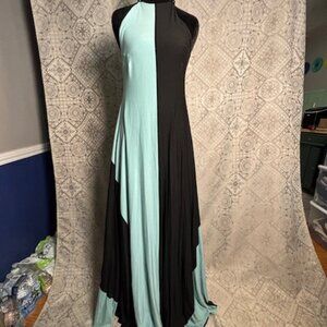 Butter by Nadia Halterneck Jersey Maxi Dress One SizeColor Blocking Stunning EUC